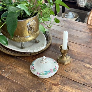 Stor vintage blommig Sadler tekanna med lock, engelsk järnstensskatt