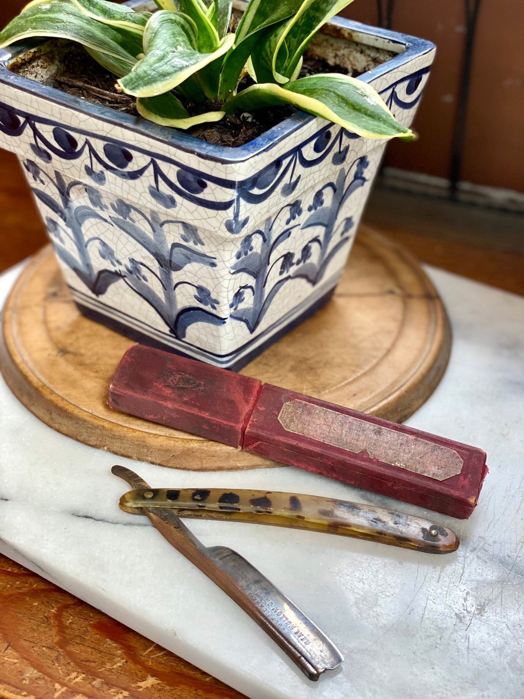 Beautiful Antique Tortoise Razor and Red Case the Electric Cutlery ...