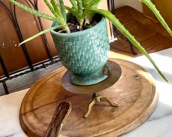 Fun Vintage Brass Miniature Plateau Table    Use in a Dollhouse or as a Cute Shelfie in a Bookcase or Atop a Coffee Table Book Stack