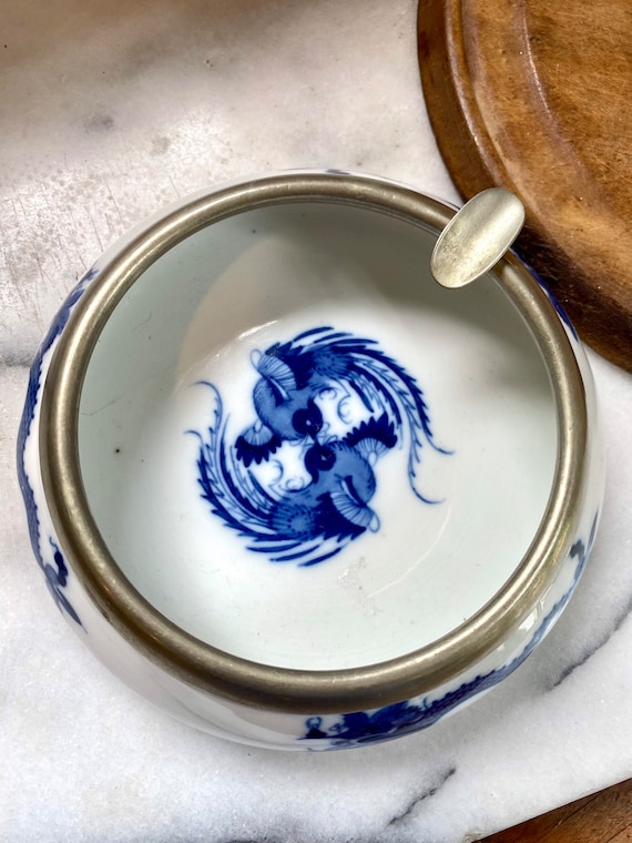 Blue & White Meissen Porcelain Ashtray Ming Dragon - Etsy
