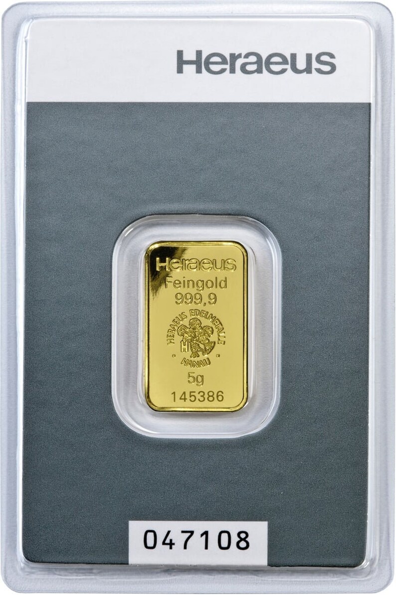 5g Heraeus Gold Bar 5g Fine Gold Bar in Assay 24K Gold Bar Etsy UK