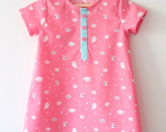 Girls dress pattern. Little Camper Dress. Sewing PDF dress pattern.
