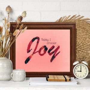Download kruissteekpatroon - Today I Choose Joy - inspirerend en bemoedigend kruissteekpatroon - compatibel met patroonhouder