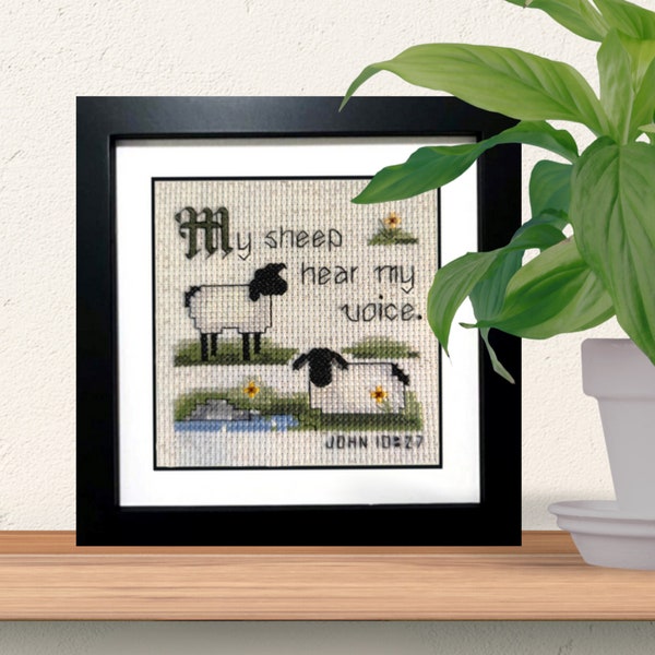 Cross Stitch Printable Pattern - Bible Verse XStitch - My Sheep Hear My Voice - John 10:27 - Inspirational Cross Stitch - Pattern Keeper*