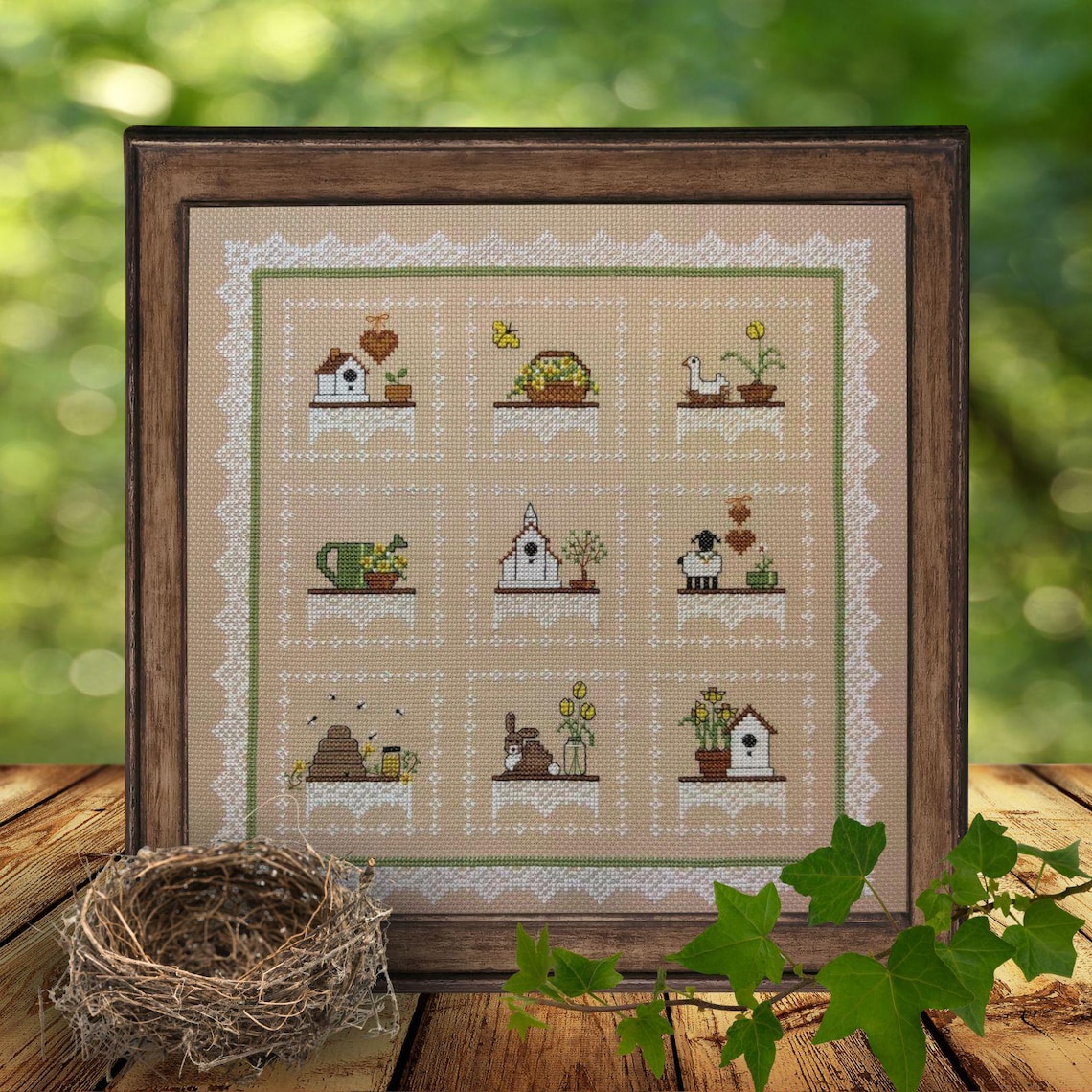 Spring Cross-stitch Pattern, Digital Pattern Download, Springtime ...