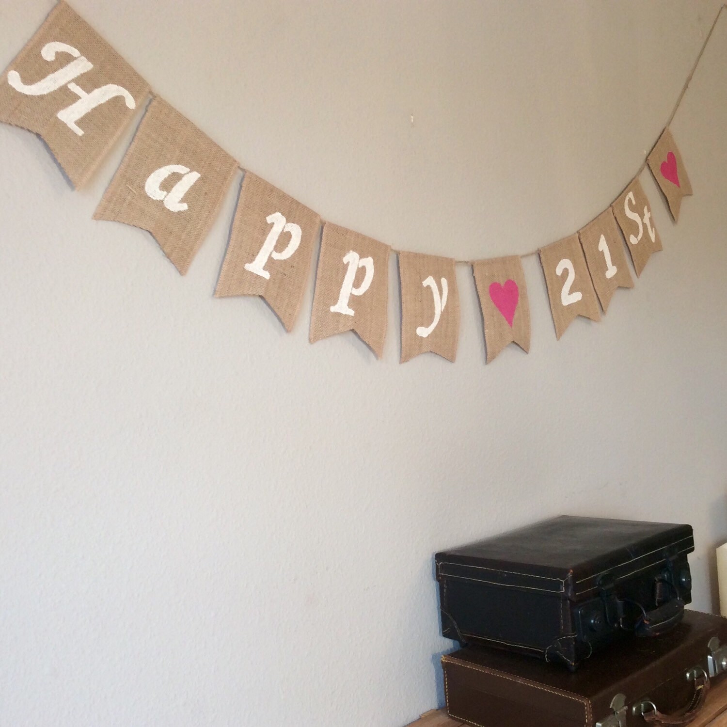 21st Birthday Bunting Banner. Vintage Hessian Rustic | Etsy UK