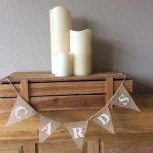 CARDS Hessian Mini Bunting Wedding Vintage Banner Burlap image 2