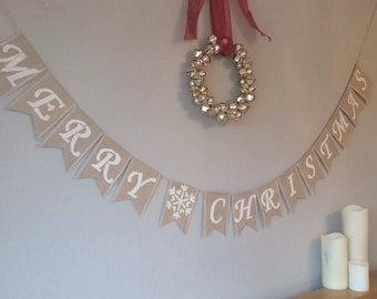 Hessian christmas bunting