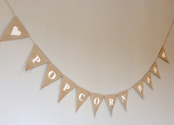 Personalised Wedding Bunting//Hessian//Handmade 50p Per Flag