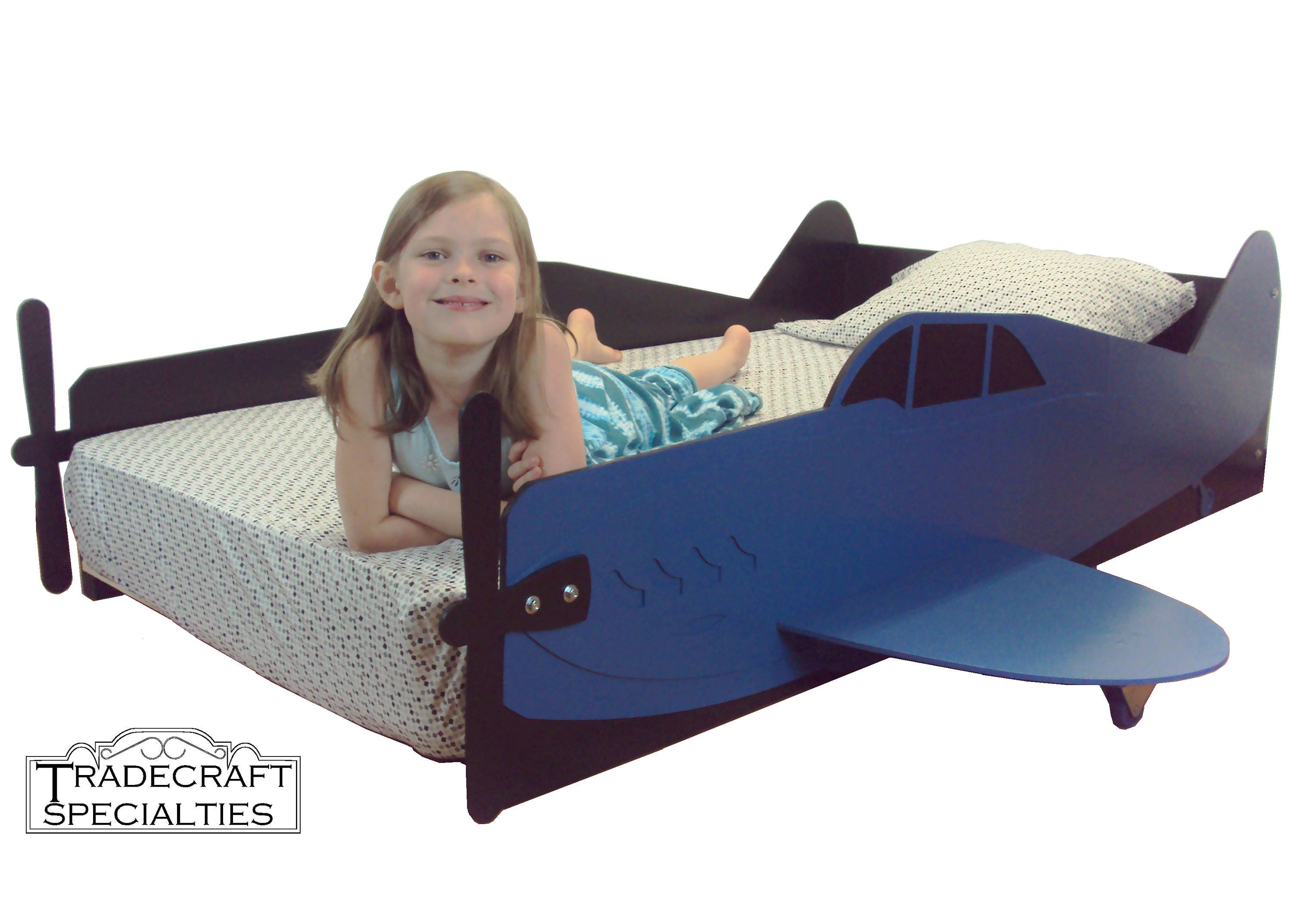 Aircraft twin kids bed frame handcrafted airplane themed Etsy