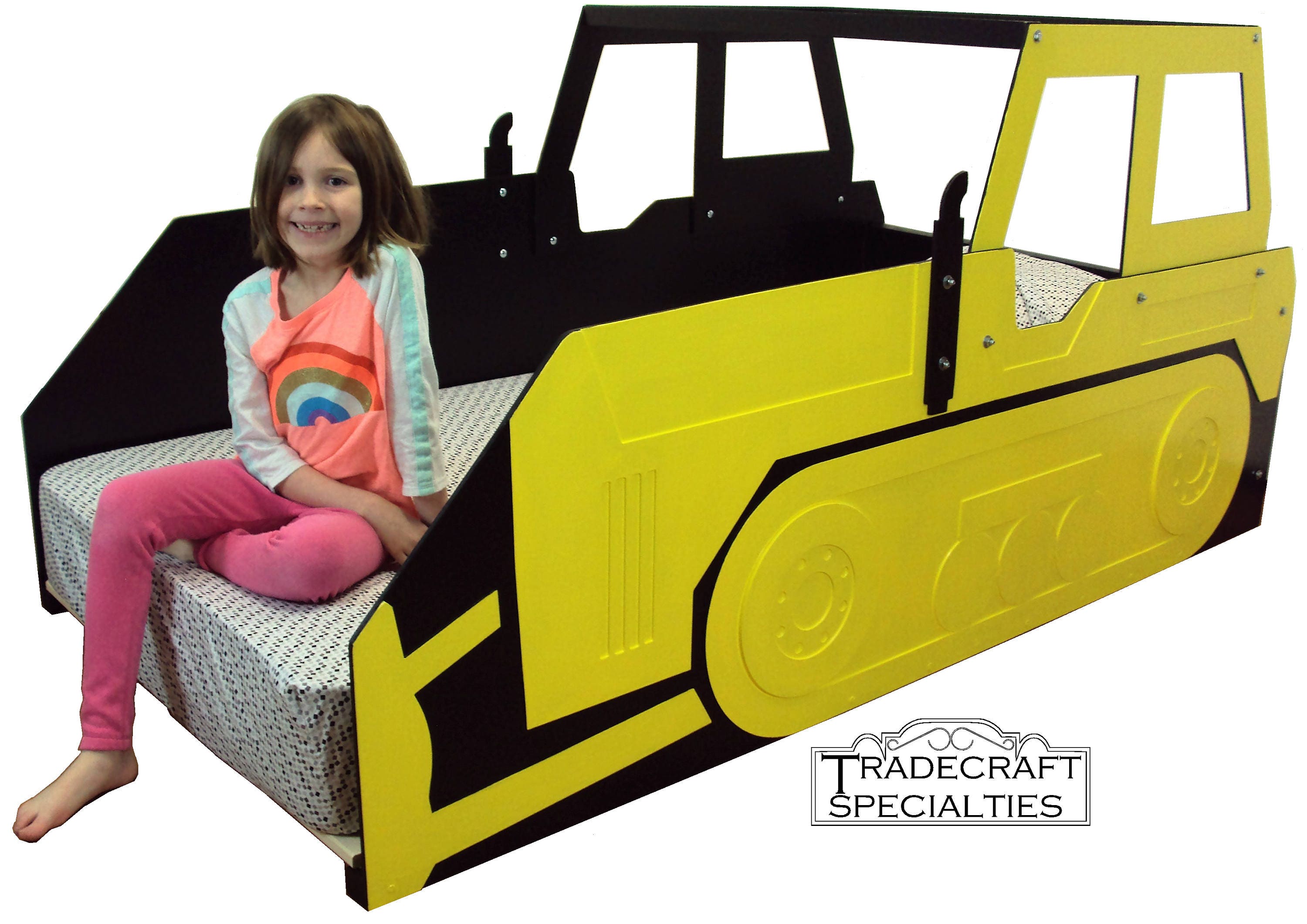 Bulldozer Twin Kids Bed Frame With Or Without Cab 50