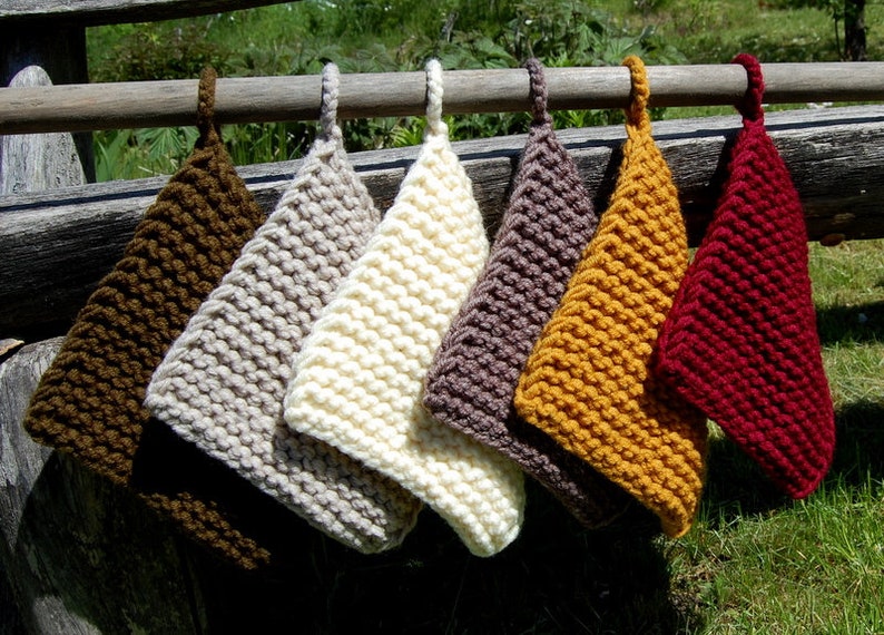 Pot Holder Bulky Wool Knit Pot Holder Hand Knit Chunky Hot Pad Etsy
