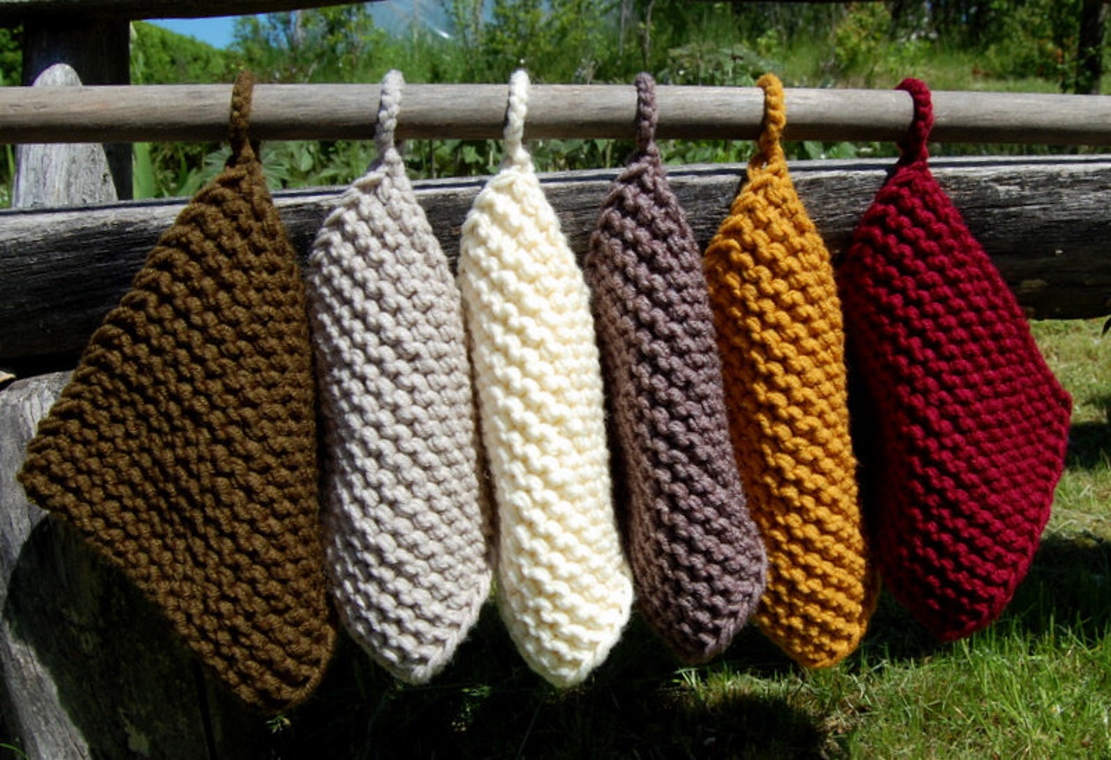 Knitted Pot Holder Bulky Wool Knit Pot Holder Hand Knit Hot Etsy Ireland