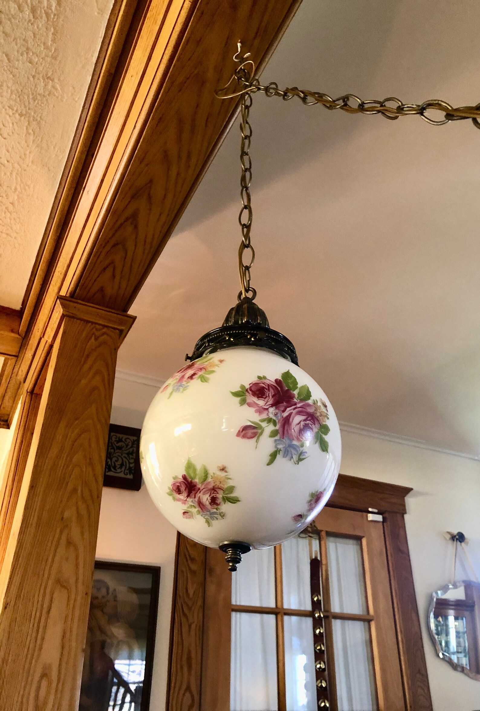 Opalescent Swag Lamp Vintage Milk Glass Swag Lights Fixtures Etsy