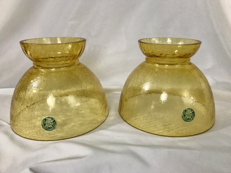 Vintage Glass Oil Kerosene Student Aladdin Lamp Shade 7 Pair 2 Le 423