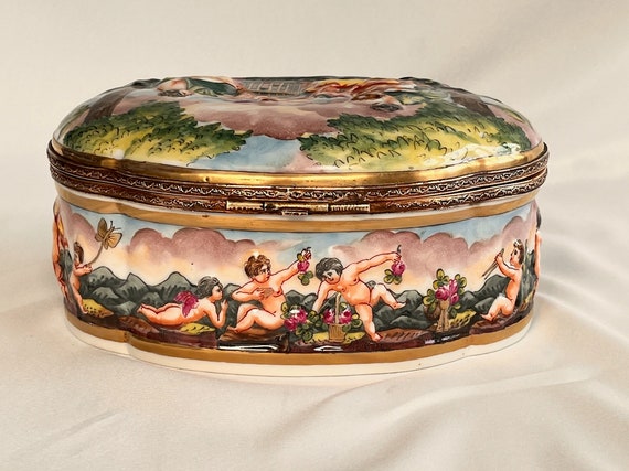 Antique French Jewelry Box Porcelain 19C France L… - image 7