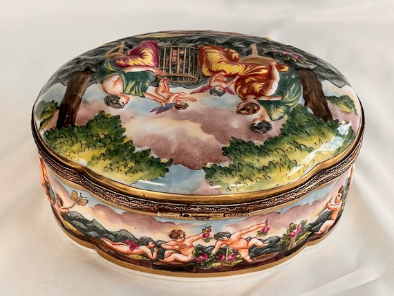 Antique French Jewelry Box Porcelain 19C France L… - image 8