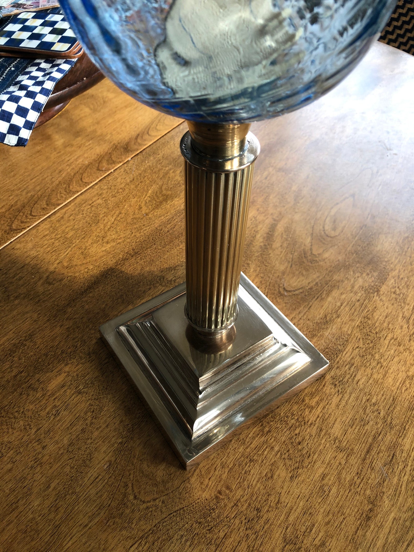 ANTIQUE VICTORIAN Oil Lamp Kosmos Gaudard Oil Lamp Burner Blue Etsy