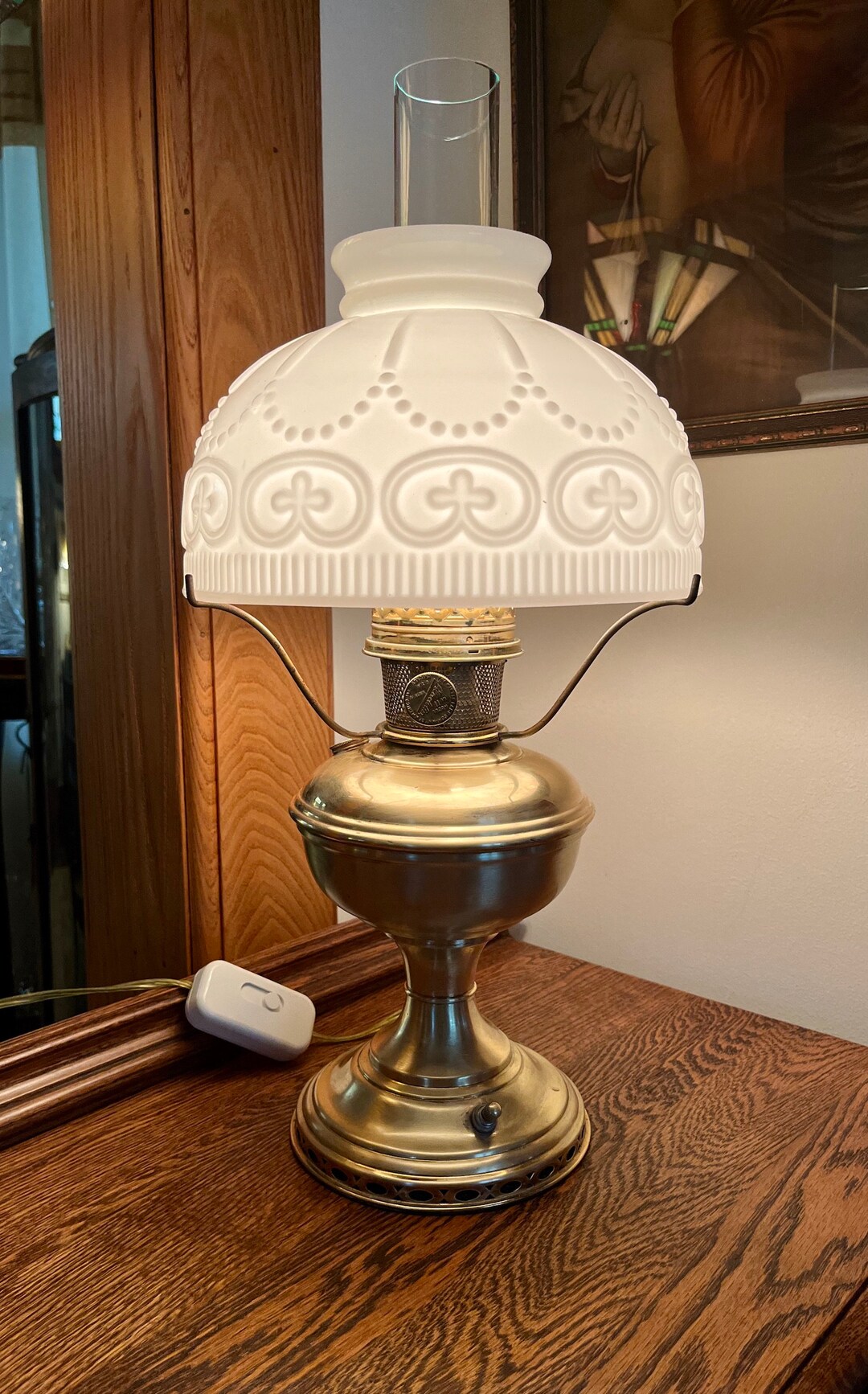 Aladdin Oil Lamp Model 11 Electrified With Aladdin Lamp Shade Etsy