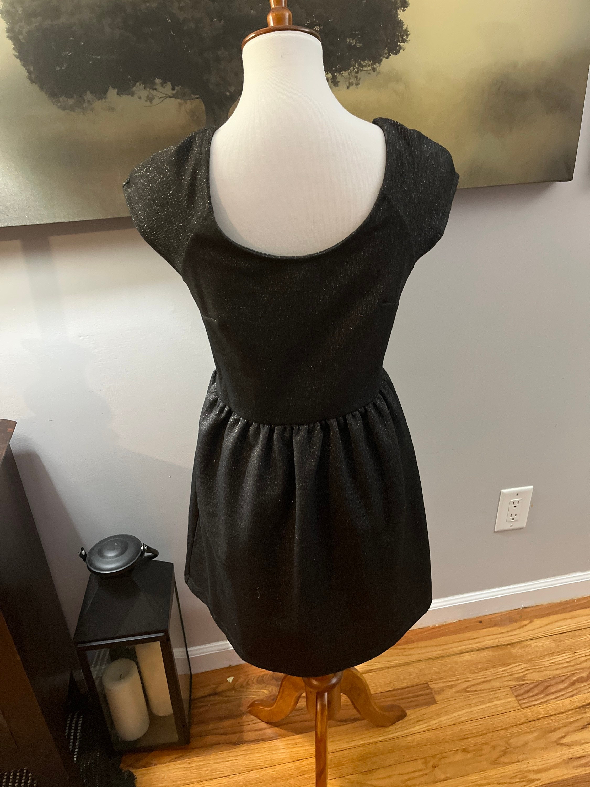 american eagle outfitters little black dresses AE Ruffle Lace Mini Dress