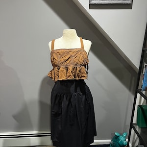 Vintage Albert Nipon blue and brown striped skirt