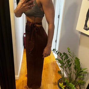 Free People flowy pants with tie at the side image 4