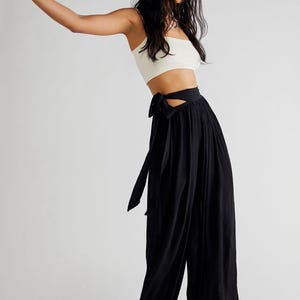 Free People flowy pants with tie at the side image 1