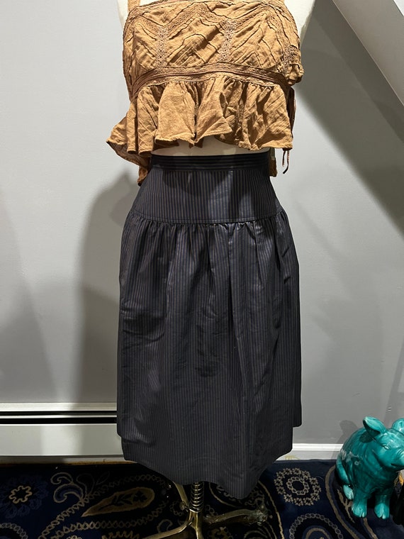 Vintage Albert Nipon blue and brown striped skirt - image 6