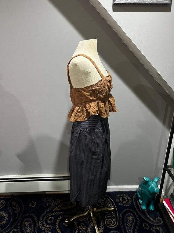 Vintage Albert Nipon blue and brown striped skirt - image 2