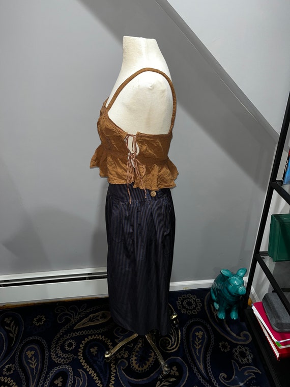 Vintage Albert Nipon blue and brown striped skirt - image 4