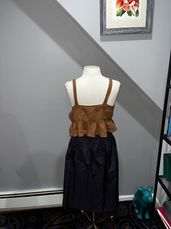 Vintage Albert Nipon blue and brown striped skirt - image 3