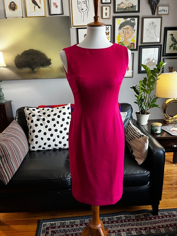 anne klein red dress Anne Klein Milano long sleeve horizontal red dress