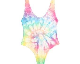Body de arcoíris teñido a mano Pastel Daydream • Estudio de archivo n.° 206 • Body tie-dye • Hecho en Los Ángeles - Talla S
