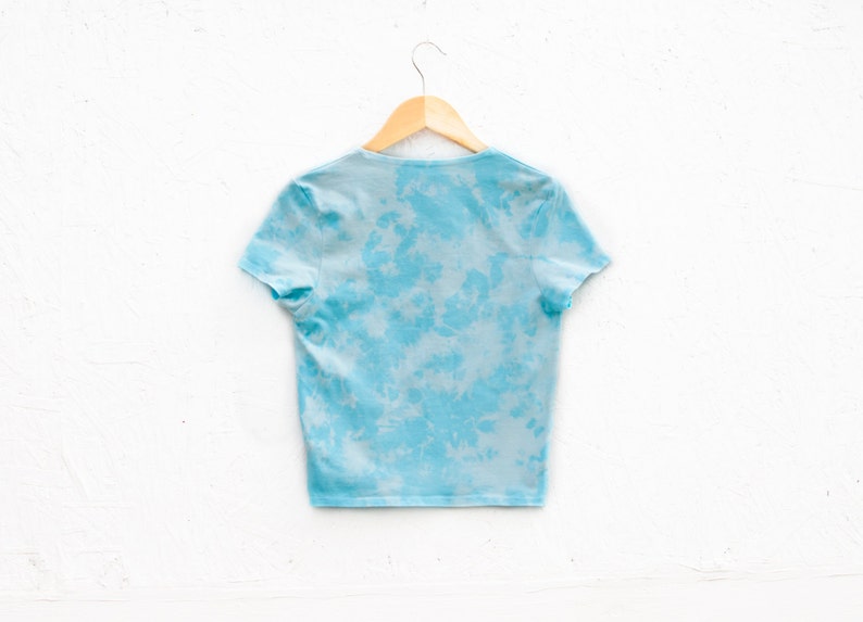 50/% OFF SALE Small Organic Light Blue Tie-Dye Penny Royal Crop Top