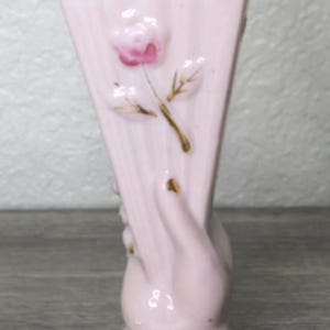 Vintage PINK ART DECO Mini Bud Vase ~ Lady Hand Vase ~ 4.25&quot; Japan