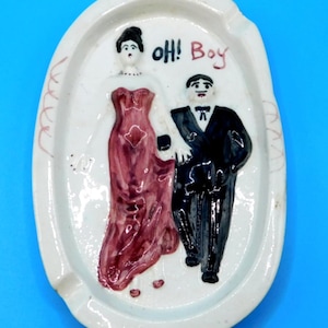 Vintage Naughty Ashtray ~ MCM Japan Double Sided Kitschy Risqué Ashtray