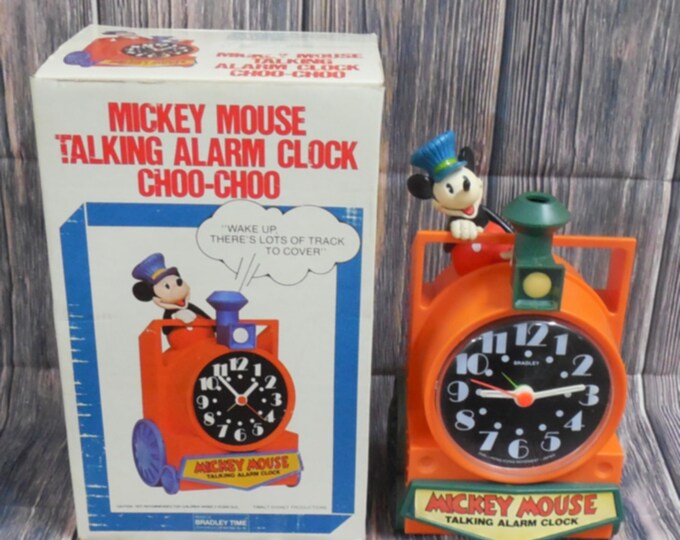 Mickey Mouse Alarm Clock/mickey Mouse Train Analog Alarm Clock/vintage