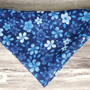 Vintage Blue Sheer Floral Italian Scarf 20&quot; x 20&quot; ~ 1990s Boho Hippie Chic Fashion