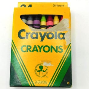 Vintage CRAYLOA Crayons 1988 24 Pack UNUSED with 4 Retired Colors ~ Binney & Smith Inc. USA Made