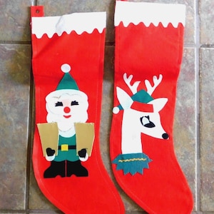 Vintage Felt Christmas Stockings MCM Japan ~ Kitschy Christmas Decor