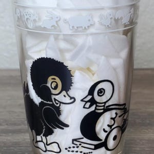 Vintage 1950s SWANKY SWIGS Child&#39;s Juice Kiddy Kup Glass ~ Horse ~ Duck
