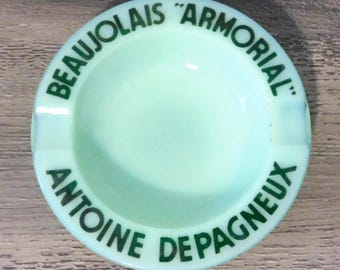 Vintage Jadeite Ashtray Antoine Depagneux Winery Beaujolais France Art Deco