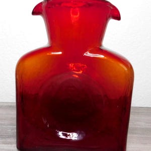 Blenko Ruby Red Amberina Double Spout Glass Water Pitcher - Etsy