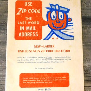 Vintage Mr. Zip United States Zip Code Directory USPS Advertising Fundraiser