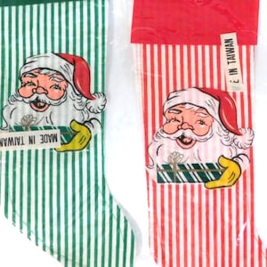 Vintage Felt Christmas Stockings MCM ~ Kitschy Christmas Décor NOS