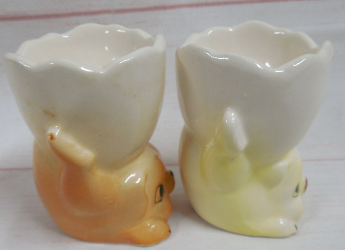 VINTAGE EGG Cups/animal Egg Cups/egg Holders/dog and Pig/made Etsy
