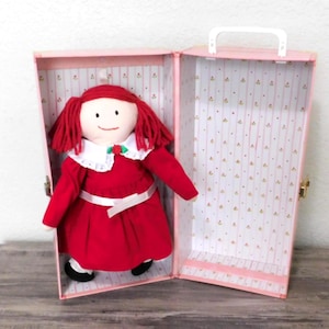 Vintage MADELINE DOLL & TRUNK ~ Eden Toys ~1990s Nostalgic Toys