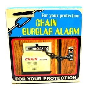 Vintage Chain Burglar Alarm Battery Operated Original Box & Instructions 1960s