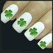 Nail Decal 4 Leaf Clover Nail Art 20 Water Slide Decals St Patrick's Day Fingernail Decals Nail Tattoo