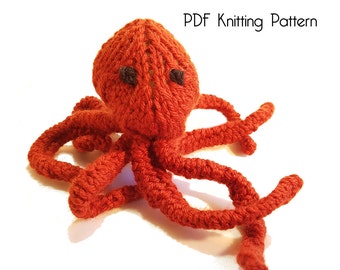 Gebreid octopusamigurumipatroon, knuffeldier (pdf-patroon)
